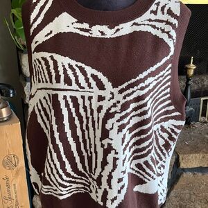 Oh Brown and Cream Vest